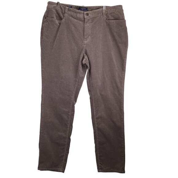 Talbots Womens Taupe Brown Corduroy Pants Size 16W Straight leg SImply Flatterin - Picture 1 of 10